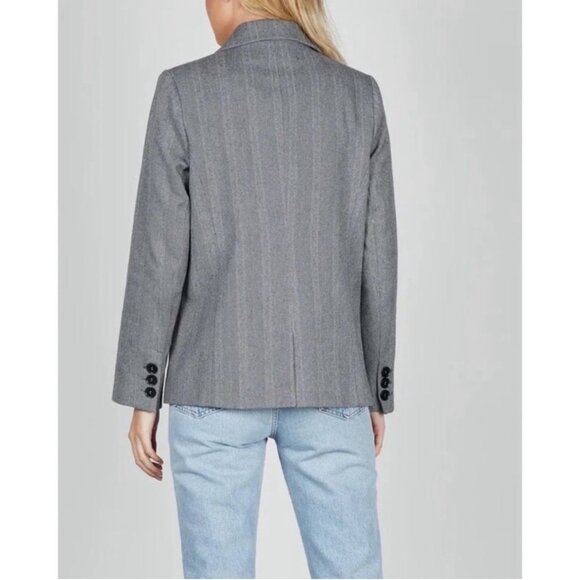 NWT Anine Bing Becky Double Breasted Herringbone Blazer Jacket - Picture 2 of 9